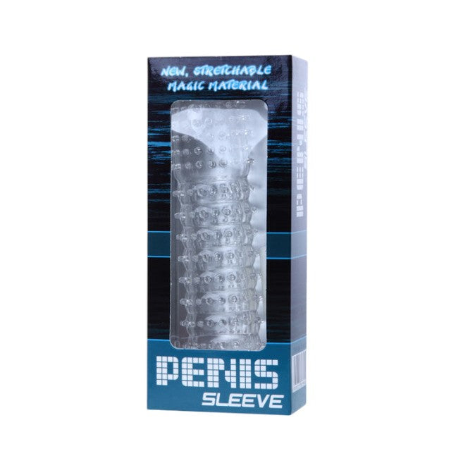Manșon pentru penis BAILE Penis Sleeve, pentru stimulare intensă și îngroșare, lungime 14 cm, din silicon, transparent