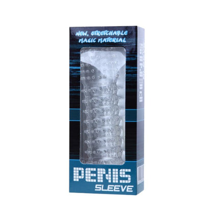 Manșon pentru penis BAILE Penis Sleeve, pentru stimulare intensă și îngroșare, lungime 14 cm, din silicon, transparent