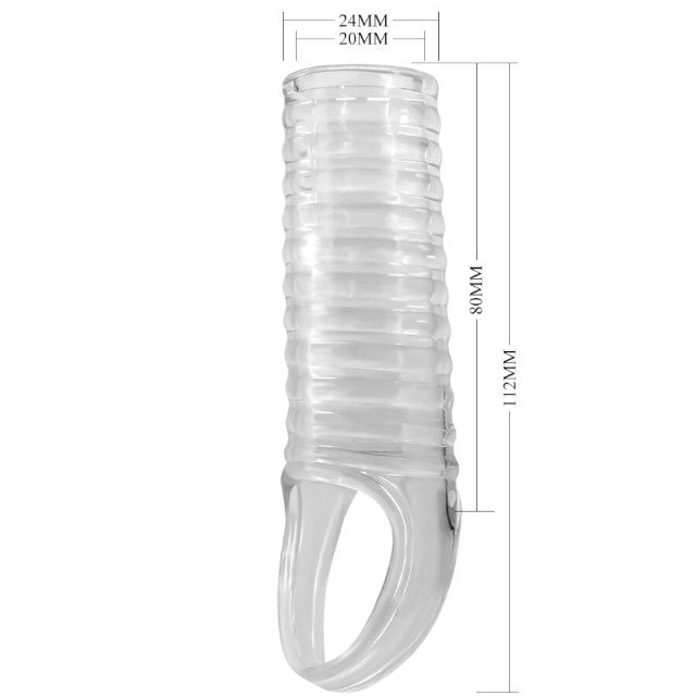 Manșon pentru penis PRETTY LOVE Hartman, cu inel pentru testicule, pentru îngroșare, stimulare și erecție, transparent