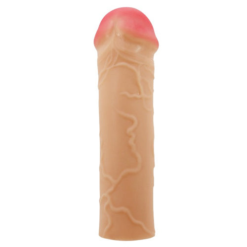 Manșon PRETTY LOVE Nile, din TPR, pentru extensia și îngroșarea penisului, +2.5 cm în lungime, culoarea pielii