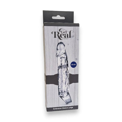 Manșon realist Get Real by TOY JOY, lungime 19 cm, din material moale TPE, transparent