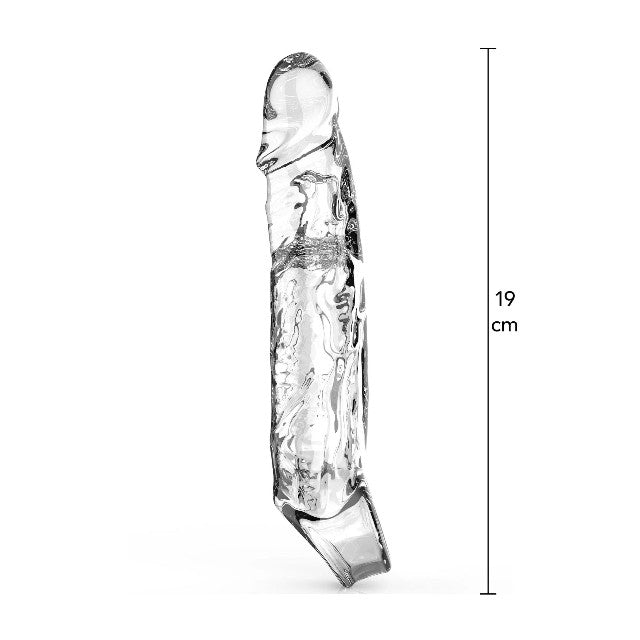 Manșon realist Get Real by TOY JOY, lungime 19 cm, din material moale TPE, transparent