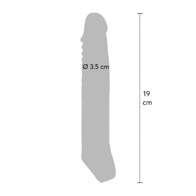 Manșon realist Get Real by TOY JOY, lungime 19 cm, din material moale TPE, transparent