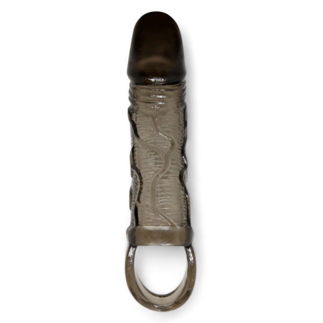 Manșon realist pentru penis PRETTY LOVE Brayden, pentru extensie și îngroșare, lungime 13.5cm, negru transparent