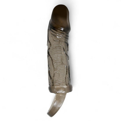 Manșon realist pentru penis PRETTY LOVE Brayden, pentru extensie și îngroșare, lungime 13.5cm, negru transparent