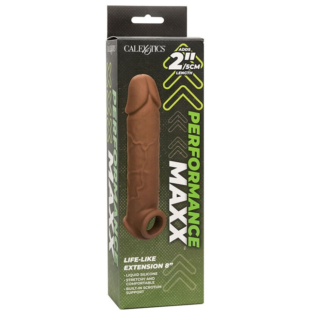Manson CALEXOTICS - Performance MAXX 8'', pentru extensia penisului, din silicon, maro