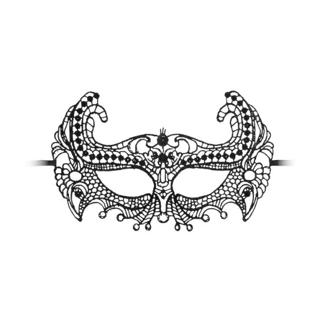 Mască OUCH! Empress Black Lace, pentru jocuri erotice, din dantelă, culoare negru, mărime universală