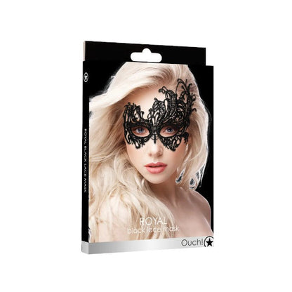Mască OUCH! Royal Black Lace, pentru jocuri erotice, din dantelă, culoare negru, mărime universală