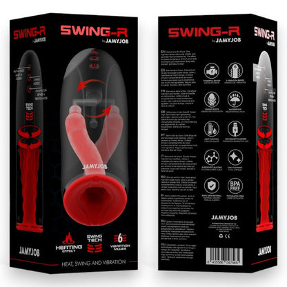 Masturbator automat JAMYJOB Swing-R, cu 3 moduri de oscilație, 6 funcții de vibrație, funcție de încălzire, culoare negru