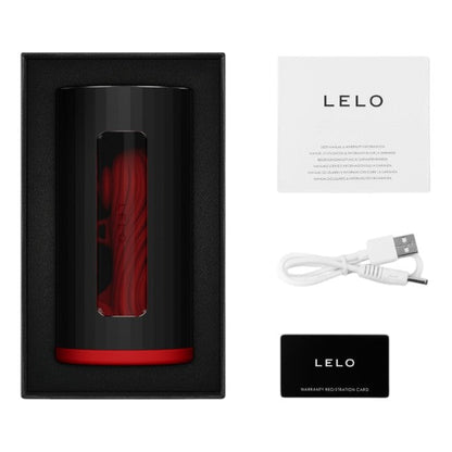 Masturbator automat LELO F1S V3 Pleasure Console, control prin aplicație, 7 funcții de vibrații sonice, negru cu roșu