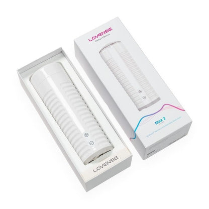 Masturbator automat LOVENSE Max 2, control prin aplicație, funcție de contracții 360º, vibrații nelimitate, silențios, alb