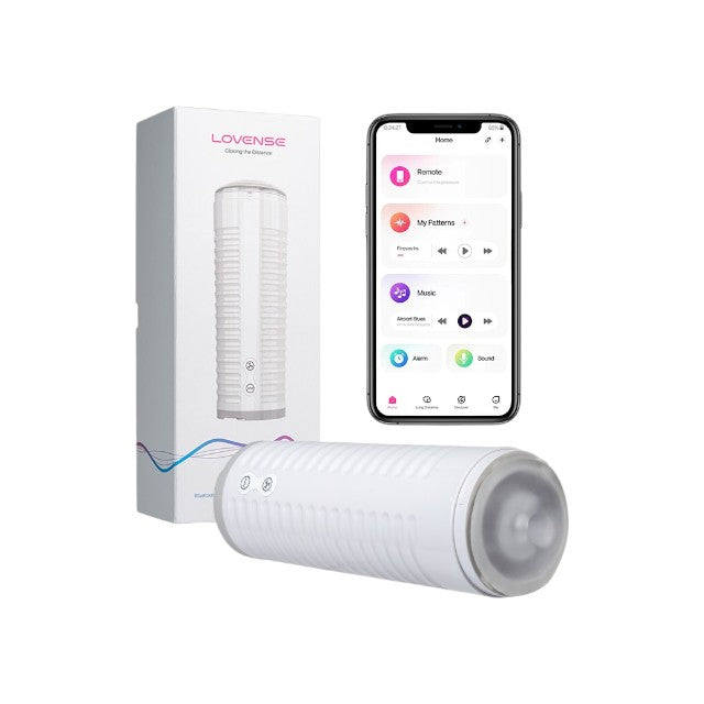 Masturbator automat LOVENSE Max 2, control prin aplicație, funcție de contracții 360º, vibrații nelimitate, silențios, alb