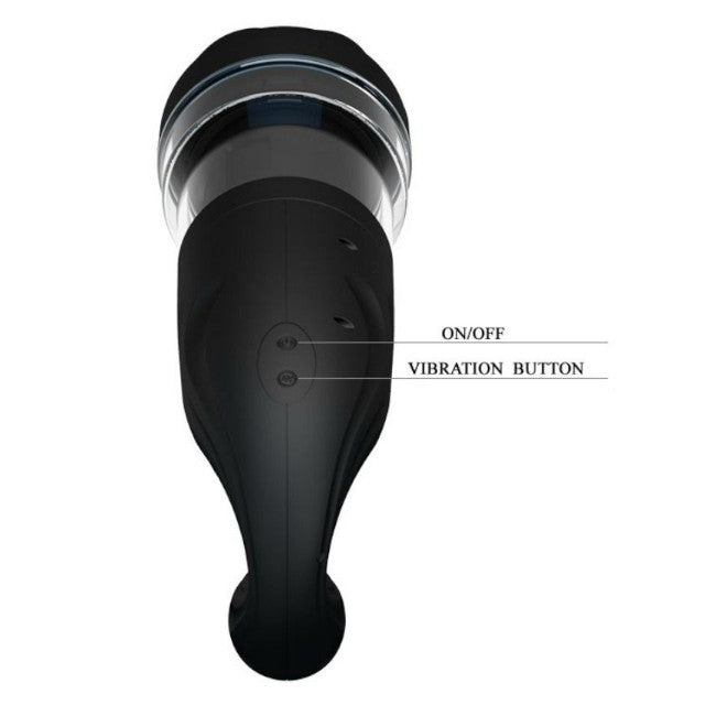 Masturbator automat PRETTY LOVE Breton, cu interior texturat, 4 moduri de vibrație și de rotație, culoare negru