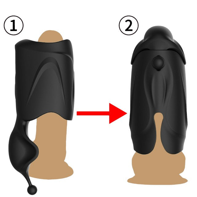 Masturbator B-SERIES Penis Stimulator, cu funcție de încălzire, 10 funcții de vibrație, rezistent la apă, negru (807665)