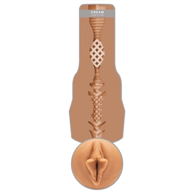 Masturbator manual FLESHLIGHT GIRLS Autumn Falls, canal texturat pentru simulare vaginală realistă, lungime 25 cm, alb