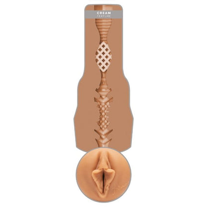 Masturbator manual FLESHLIGHT GIRLS Autumn Falls, canal texturat pentru simulare vaginală realistă, lungime 25 cm, alb