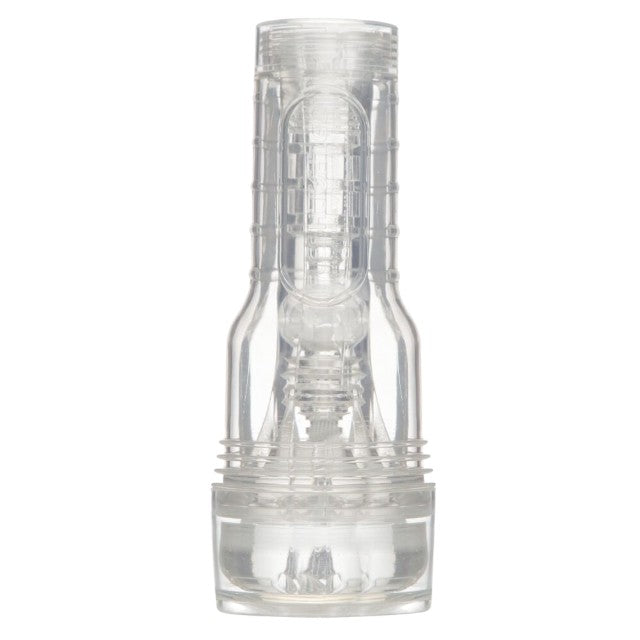 Masturbator manual FLESHLIGHT GO Torque, canal texturat pentru simulare vaginală realistă, lungime 18 cm, transparent