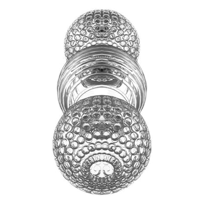 Masturbator manual JAMYJOB Tensek Lux 2, cu texturi diverse pentru stimulare intensă, din TPE Ultraskyn, transparent