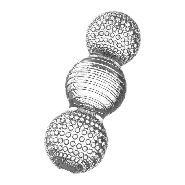 Masturbator manual JAMYJOB Tensek Lux 2, cu texturi diverse pentru stimulare intensă, din TPE Ultraskyn, transparent