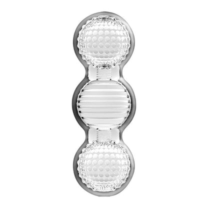 Masturbator manual JAMYJOB Tensek Lux 2, cu texturi diverse pentru stimulare intensă, din TPE Ultraskyn, transparent