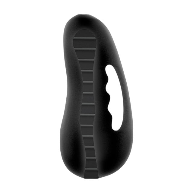 Masturbator manual JAMYJOB Tensek Lux 4, cu mâner ergonomic, texturat pentru stimulare intensă, din TPE Ultraskyn, negru