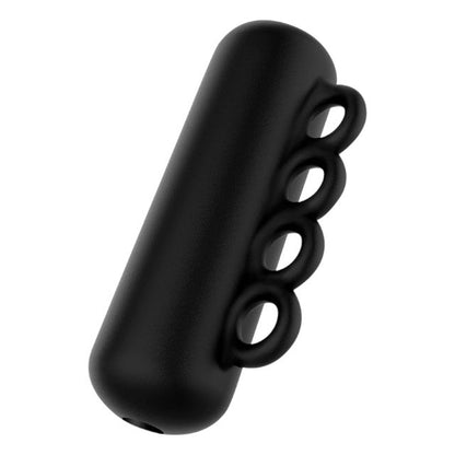 Masturbator manual JAMYJOB Tensek Lux 5, cu mâner tip rozetă, texturat pentru stimulare intensă, din TPE Ultraskyn, negru