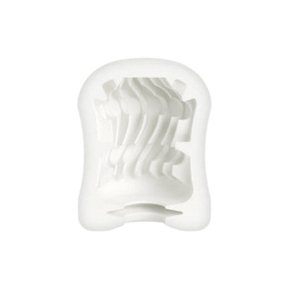 Masturbator manual MYSTIM MasturbaTIN Swirl Girl, din TPE texturat pentru stimulare intensă, alb