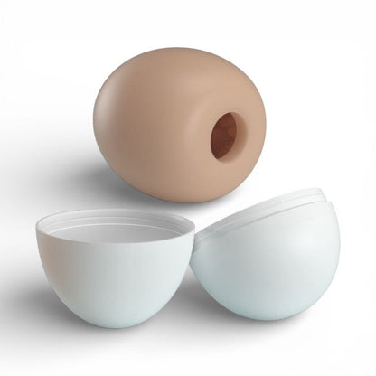 Masturbator manual PRETTY LOVE Pleasure Egg 2, interior texturizat, din TPR, culoarea pielii, în formă de ou