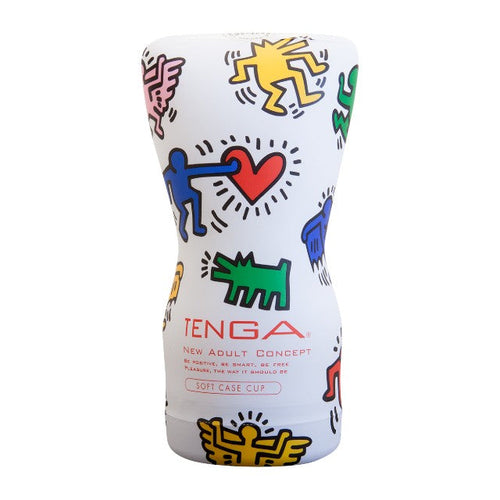 Masturbator manual TENGA Soft Case Cup, din material elastic, pentru exerciții de întârzierea ejaculării, alb
