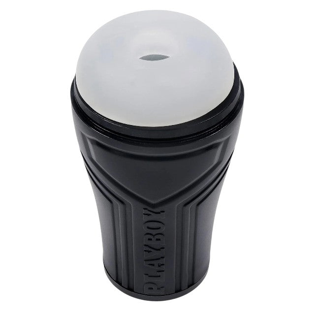 Masturbator PLAYBOY The Urge Small, din TPE texturat pentru stimulare intensă, rezistent la apă, lungime 17 cm, negru