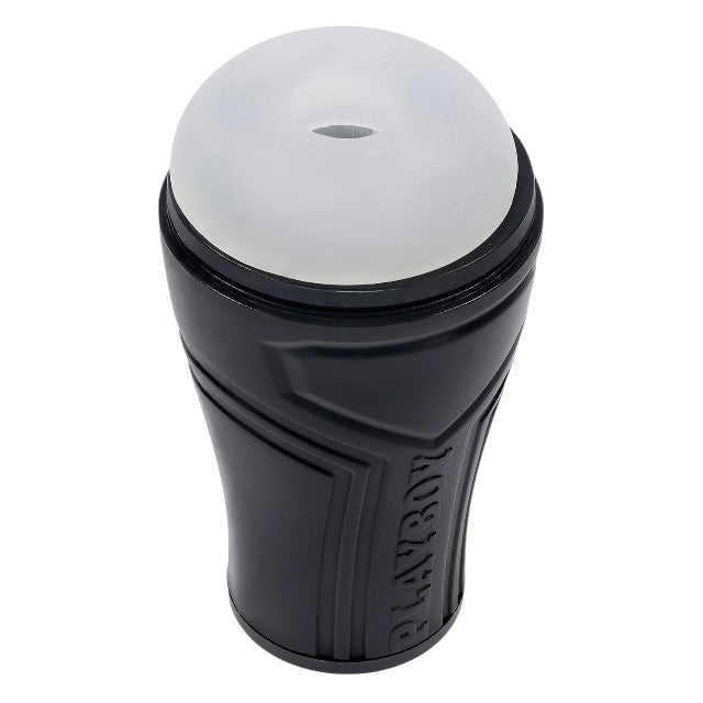 Masturbator PLAYBOY The Urge Small, din TPE texturat pentru stimulare intensă, rezistent la apă, lungime 17 cm, negru