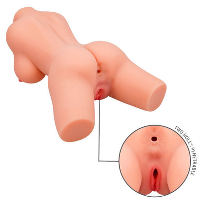 Masturbator realistic cu sâni INTENSE Jesse, simulare texturată vaginală și anală, din TPE, culoarea pielii