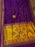 Indiehaat | Double Pallu Paithani Silk Saree Violet
