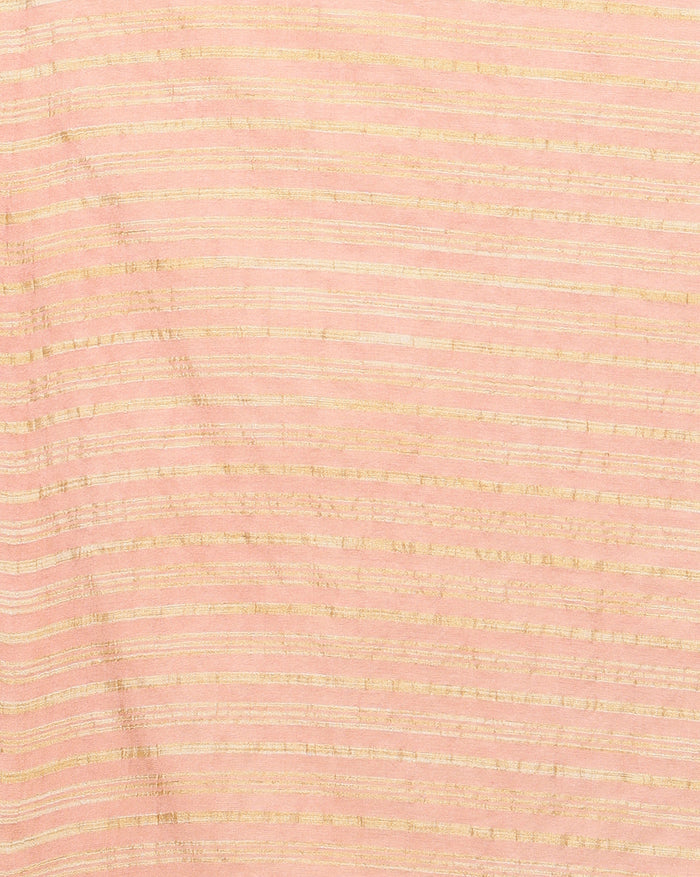 Indiehaat | Kota Silk Hand Dyed Plain Saree Peach