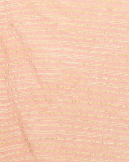 Indiehaat | Kota Silk Hand Dyed Plain Saree Peach