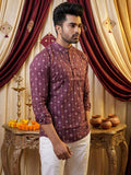 Indiehaat | Pure Cotton Blockprint Short Kurta Wine