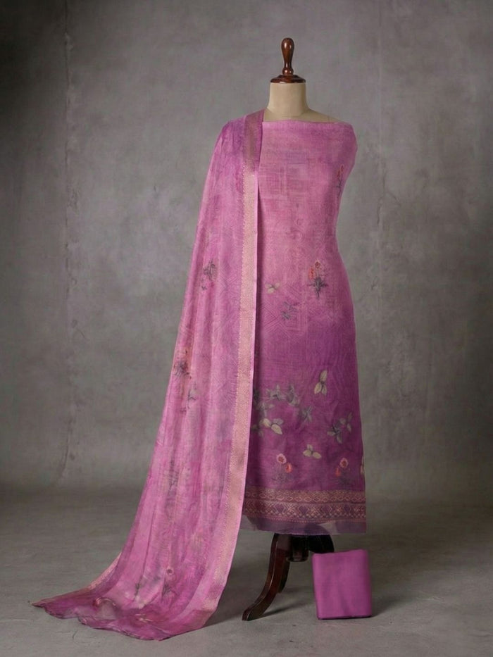 Indiehaat | Brocade Weaving Linen Suit Purple