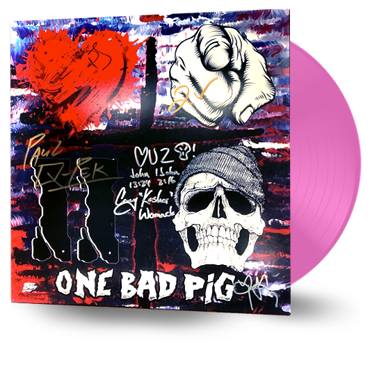 ONE BAD PIG - LOVE YOU TO DEATH (*PINK VINYL, 2018, Porkey's Demise Records) ***Signed Vinyl