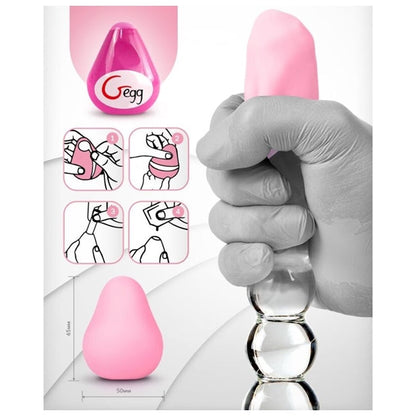 Ou masturbator G-VIBE G-Egg, interior texturat pentru stimulare intensă, din material TPE elastic, roz