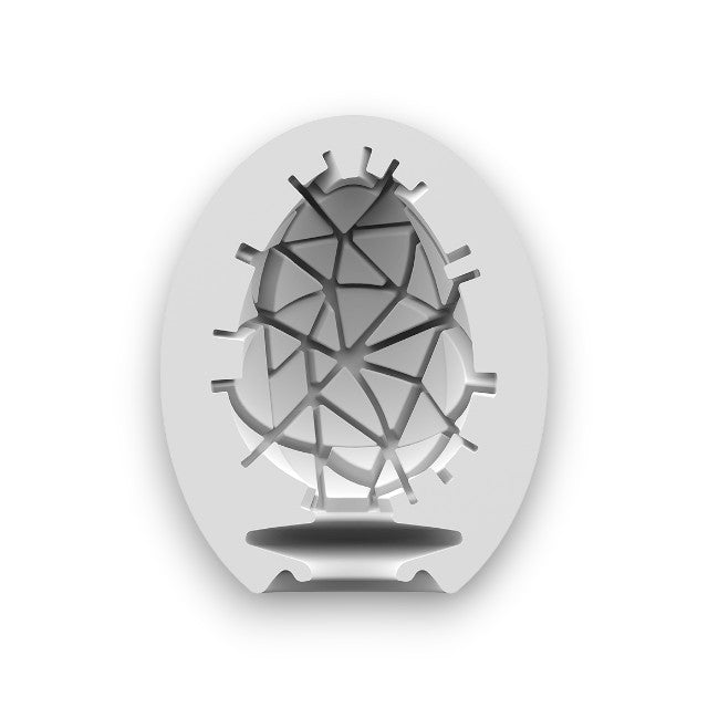Ou masturbator SATISFYER Crunchy Egg, de unică folosință, interior texturat, material flexibil TPE (portocaliu)&nbsp;