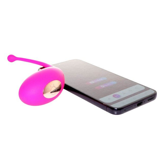 Ou vibrator B SERIES SmartEgg Massager, control prin aplicație, vibrații personalizate, sincronizare cu muzică, roz