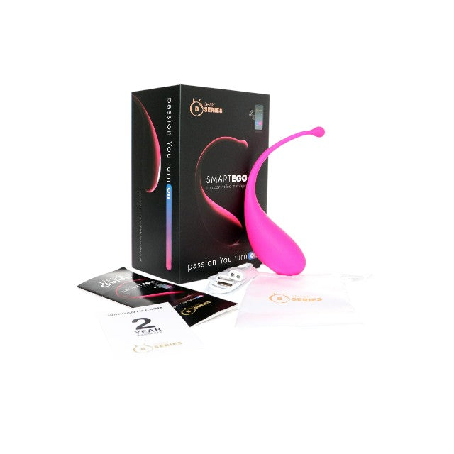 Ou vibrator B SERIES SmartEgg Massager, control prin aplicație, vibrații personalizate, sincronizare cu muzică, roz