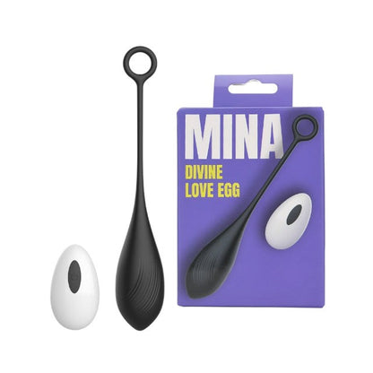 Ou vibrator MINA Divine Love Egg, control prin telecomandă, 10 funcții de vibrație, rezistent la apă, negru
