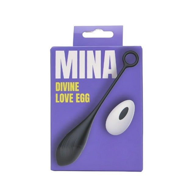 Ou vibrator MINA Divine Love Egg, control prin telecomandă, 10 funcții de vibrație, rezistent la apă, negru