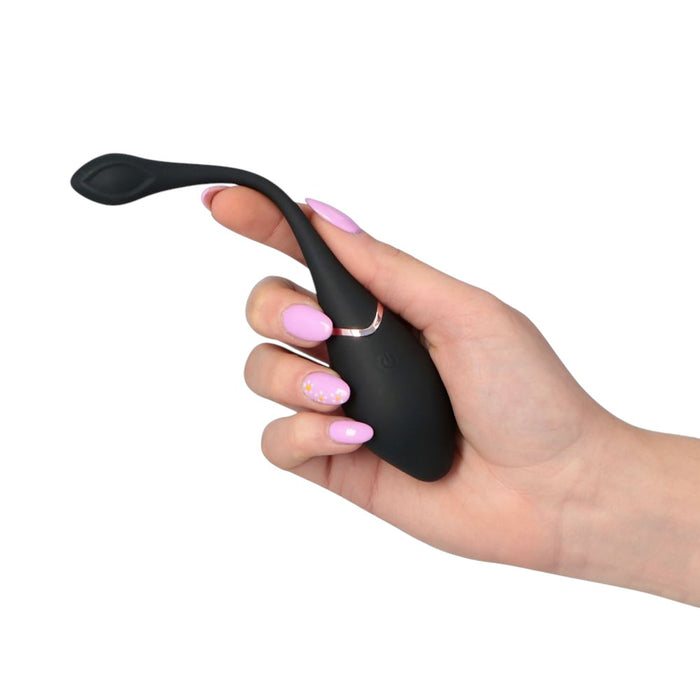 Ou vibrator TOYZ4LOVERS Power Pocket Sinner Egg, cu telecomandă în formă de inimă, vibrații multiple, negru cu roz