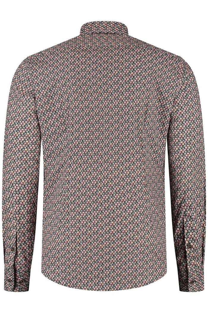 Overhemd Blumfontain cirkelprint bruin