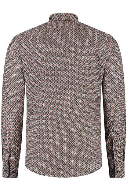 Overhemd Blumfontain cirkelprint bruin