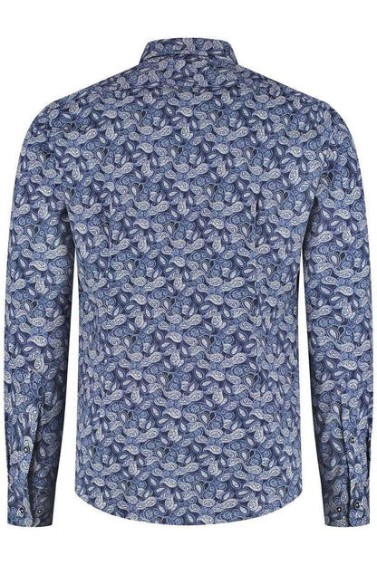 Overhemd Blumfontain paisleyprint blauw