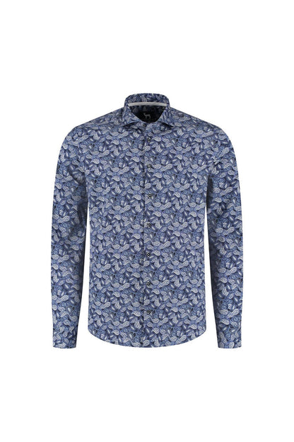 Overhemd Blumfontain paisleyprint blauw
