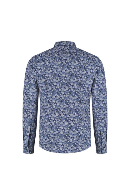 Overhemd Blumfontain paisleyprint blauw